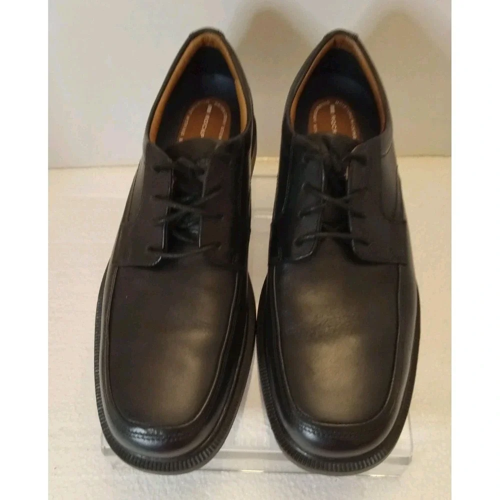 Rockport Men Black Leather Essential Details Apron Toe Oxford Shoes 9 N